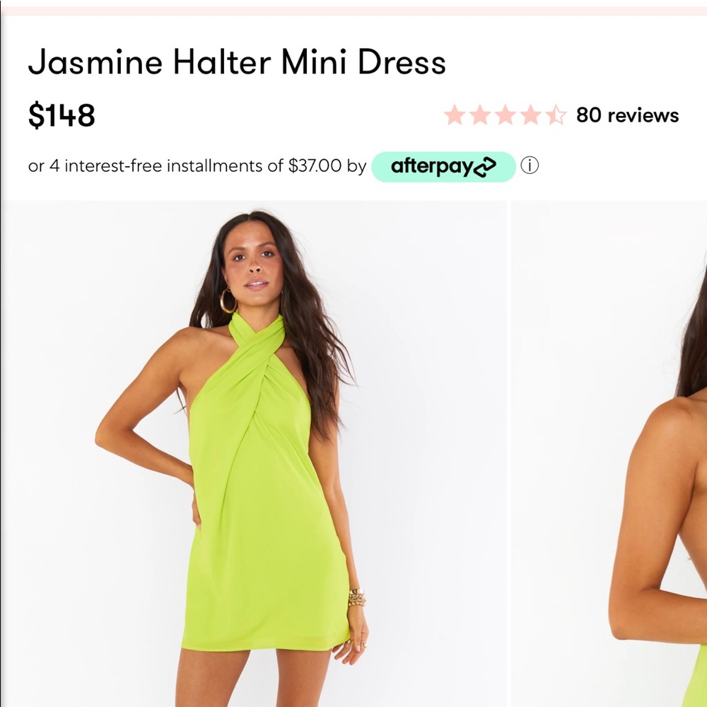 Show Me Your MuMu size s lime halter dress NWT